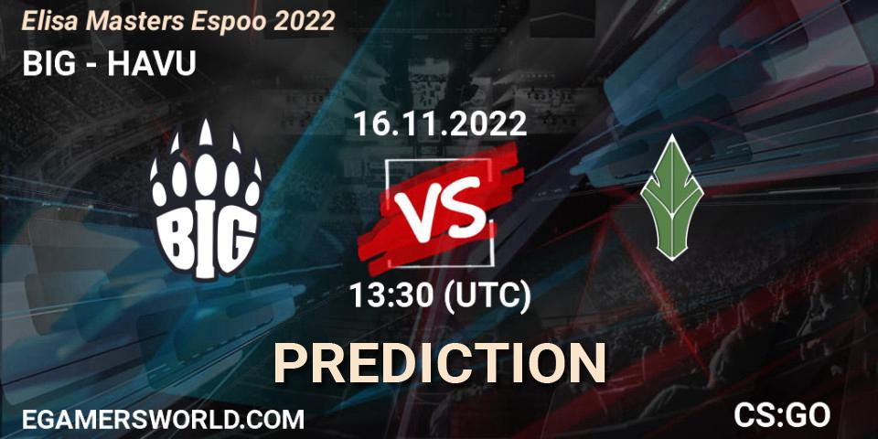 Pronóstico BIG - HAVU. 16.11.22, CS2 (CS:GO), Elisa Masters Espoo 2022
