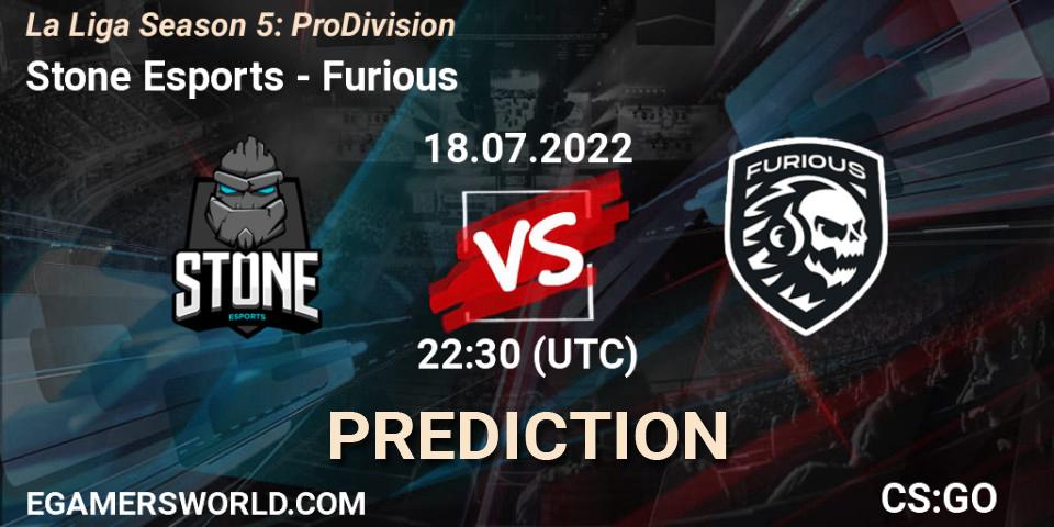 Pronóstico Stone Esports - Furious. 18.07.2022 at 22:45, Counter-Strike (CS2), La Liga Season 5: Pro Division