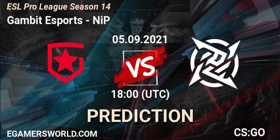 Pronóstico Gambit Esports - NiP. 05.09.2021 at 18:00, Counter-Strike (CS2), ESL Pro League Season 14