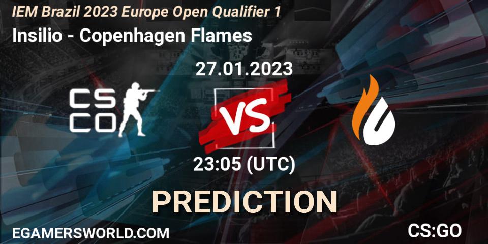 Pronóstico Insilio - Copenhagen Flames. 28.01.23, CS2 (CS:GO), IEM Brazil Rio 2023 Europe Open Qualifier 1
