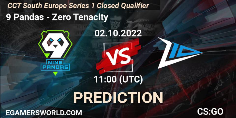 Pronóstico 9 Pandas - Zero Tenacity. 02.10.2022 at 11:00, Counter-Strike (CS2), CCT South Europe Series 1 Closed Qualifier