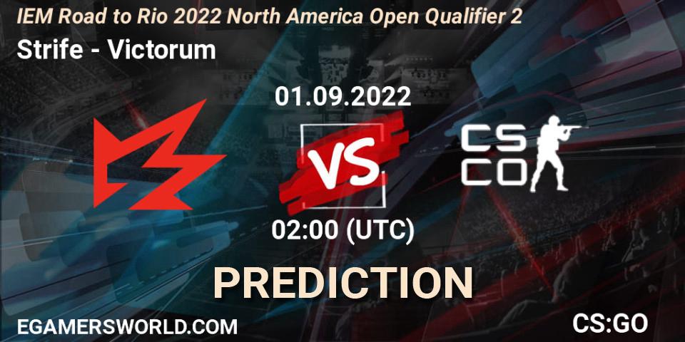 Pronóstico Strife - Victorum. 01.09.2022 at 02:00, Counter-Strike (CS2), IEM Road to Rio 2022 North America Open Qualifier 2