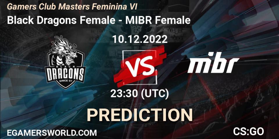 Pronóstico Black Dragons Female - MIBR Female. 11.12.2022 at 00:00, Counter-Strike (CS2), Gamers Club Masters Feminina VI