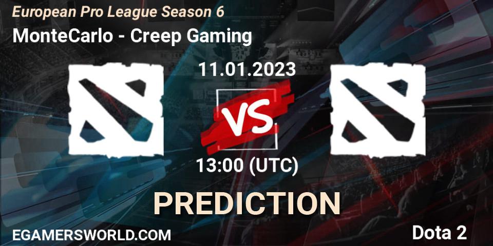 Pronóstico MonteCarlo - Creep Gaming. 11.01.23, Dota 2, European Pro League Season 6