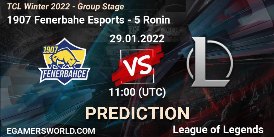 Pronóstico 1907 Fenerbahçe Esports - 5 Ronin. 29.01.2022 at 11:00, LoL, TCL Winter 2022 - Group Stage