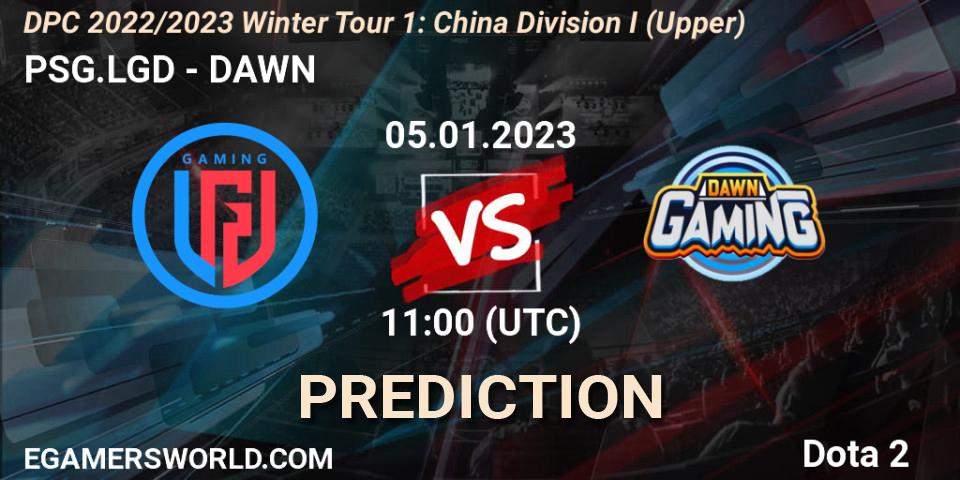 Pronóstico PSG.LGD - DAWN. 05.01.2023 at 11:00, Dota 2, DPC 2022/2023 Winter Tour 1: CN Division I (Upper)