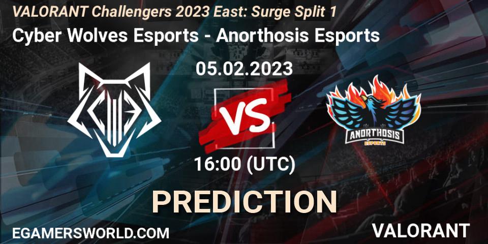 Pronóstico Cyber Wolves Esports - Anorthosis Esports. 05.02.23, VALORANT, VALORANT Challengers 2023 East: Surge Split 1