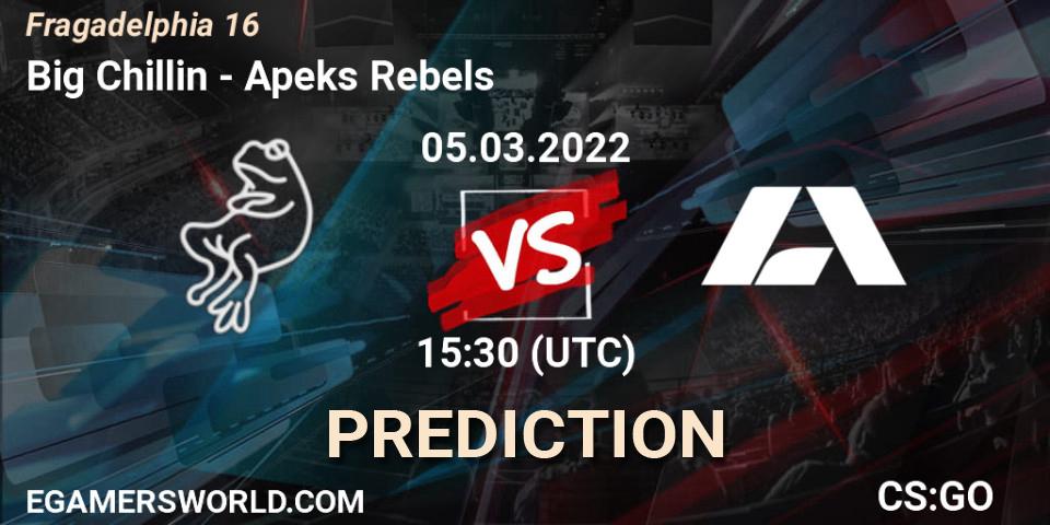 Pronóstico Big Chillin - Apeks Rebels. 05.03.2022 at 15:55, Counter-Strike (CS2), Fragadelphia 16