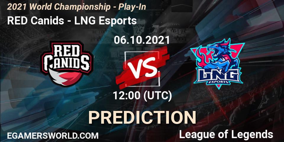 Pronóstico RED Canids - LNG Esports. 06.10.2021 at 12:00, LoL, 2021 World Championship - Play-In