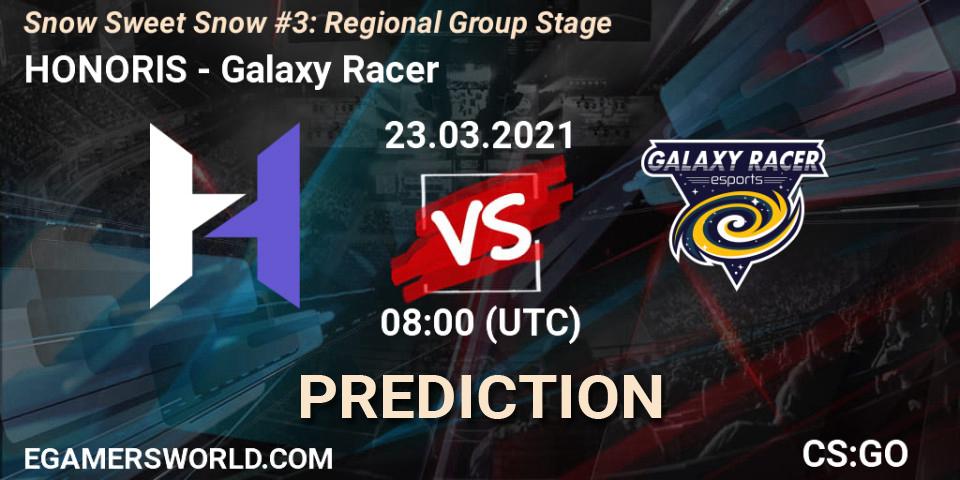 Pronóstico HONORIS - Galaxy Racer. 23.03.2021 at 08:00, Counter-Strike (CS2), Snow Sweet Snow #3: Regional Group Stage