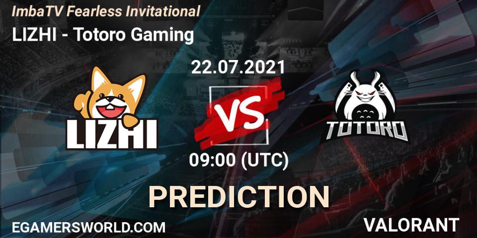Pronóstico LIZHI - Totoro Gaming. 22.07.2021 at 09:00, VALORANT, ImbaTV Fearless Invitational