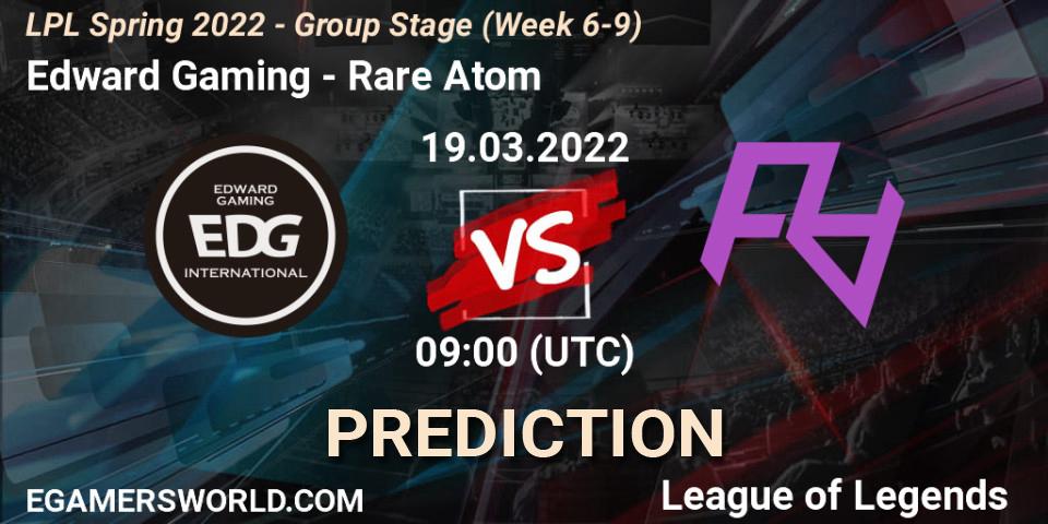 Pronóstico Edward Gaming - Rare Atom. 19.03.22, LoL, LPL Spring 2022 - Group Stage (Week 6-9)