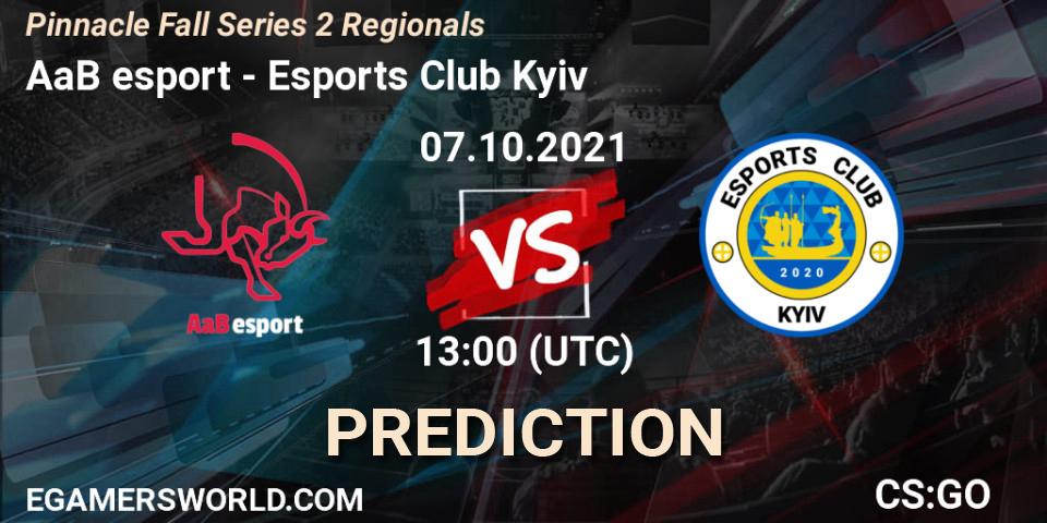Pronóstico AaB esport - Esports Club Kyiv. 07.10.2021 at 13:05, Counter-Strike (CS2), Pinnacle Fall Series 2 Regionals