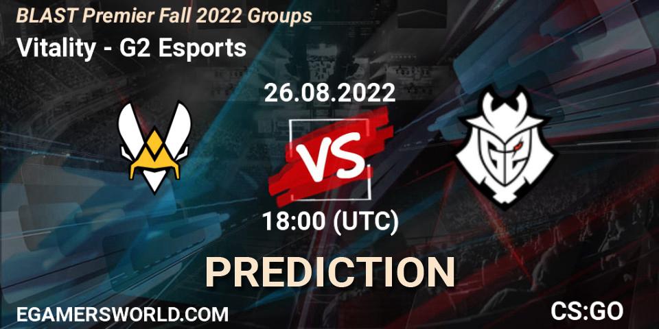 Pronóstico Vitality - G2 Esports. 26.08.2022 at 17:50, Counter-Strike (CS2), BLAST Premier Fall 2022 Groups