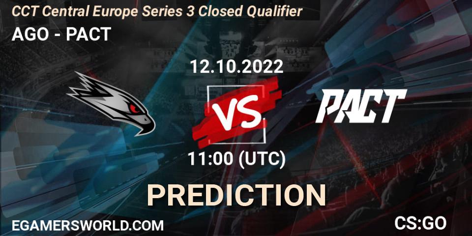 Pronóstico AGO - PACT. 12.10.22, CS2 (CS:GO), CCT Central Europe Series 3 Closed Qualifier