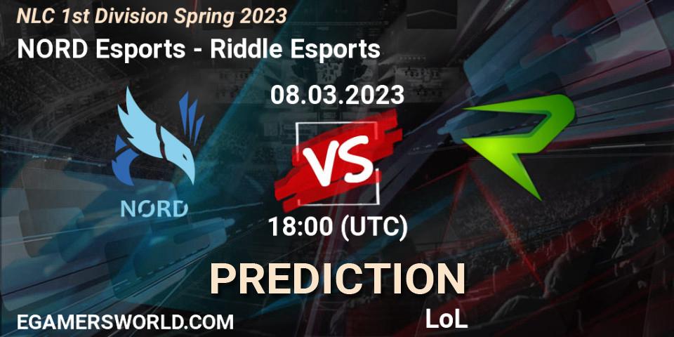 Pronóstico NORD Esports - Riddle Esports. 14.02.2023 at 17:00, LoL, NLC 1st Division Spring 2023