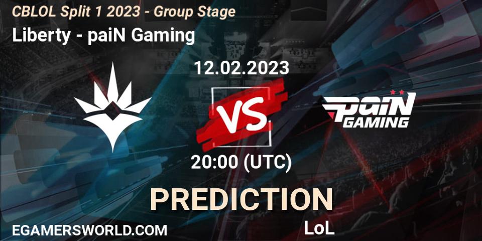 Pronóstico Liberty - paiN Gaming. 12.02.2023 at 20:00, LoL, CBLOL Split 1 2023 - Group Stage