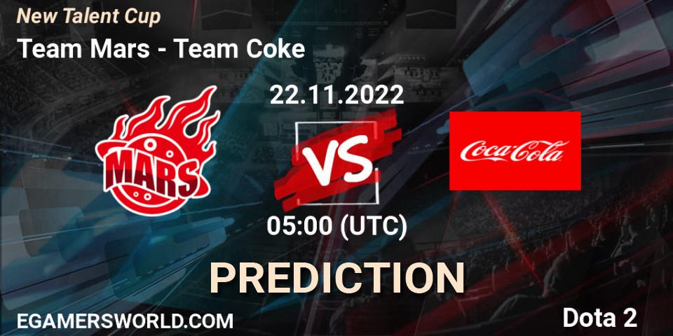 Pronóstico Team Mars - Team Coke. 22.11.2022 at 07:23, Dota 2, New Talent Cup