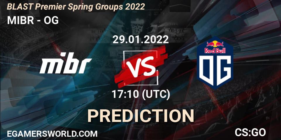 Pronóstico MIBR - OG. 29.01.2022 at 17:10, Counter-Strike (CS2), BLAST Premier Spring Groups 2022