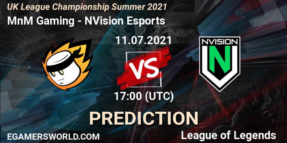 Pronóstico MnM Gaming - NVision Esports. 11.07.2021 at 17:00, LoL, UK League Championship Summer 2021