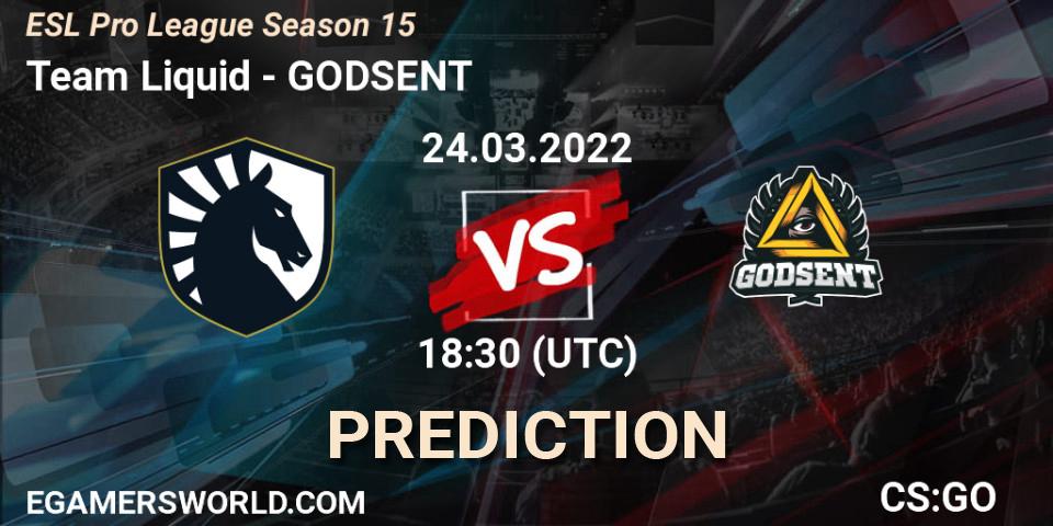 Pronóstico Team Liquid - GODSENT. 24.03.2022 at 18:30, Counter-Strike (CS2), ESL Pro League Season 15