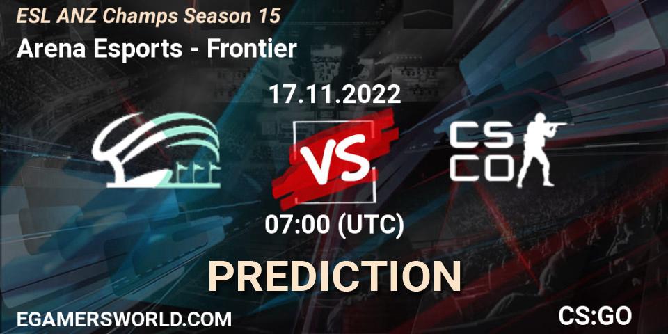 Pronóstico Arena Esports - Frontier. 17.11.2022 at 07:00, Counter-Strike (CS2), ESL ANZ Champs Season 15