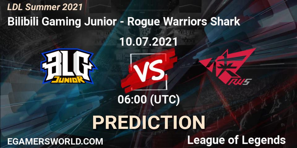 Pronóstico Bilibili Gaming Junior - Rogue Warriors Shark. 10.07.2021 at 06:00, LoL, LDL Summer 2021