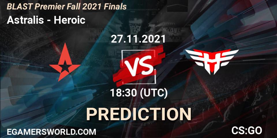 Pronóstico Astralis - Heroic. 27.11.2021 at 19:45, Counter-Strike (CS2), BLAST Premier Fall 2021 Finals