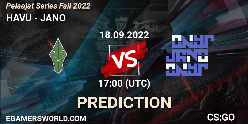 Pronóstico HAVU - JANO. 18.09.2022 at 17:00, Counter-Strike (CS2), Pelaajat Series Fall 2022