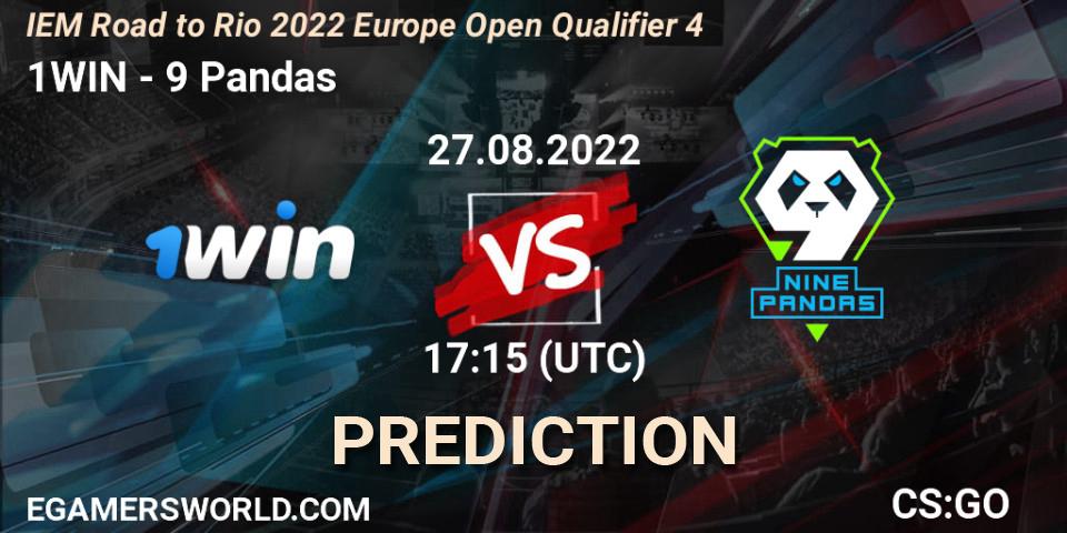Pronóstico 1WIN - 9 Pandas. 27.08.2022 at 17:15, Counter-Strike (CS2), IEM Road to Rio 2022 Europe Open Qualifier 4