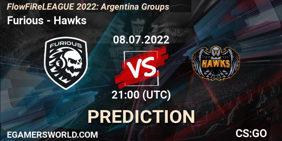 Pronóstico Furious - Hawks. 08.07.22, CS2 (CS:GO), FlowFiReLEAGUE 2022: Argentina Groups
