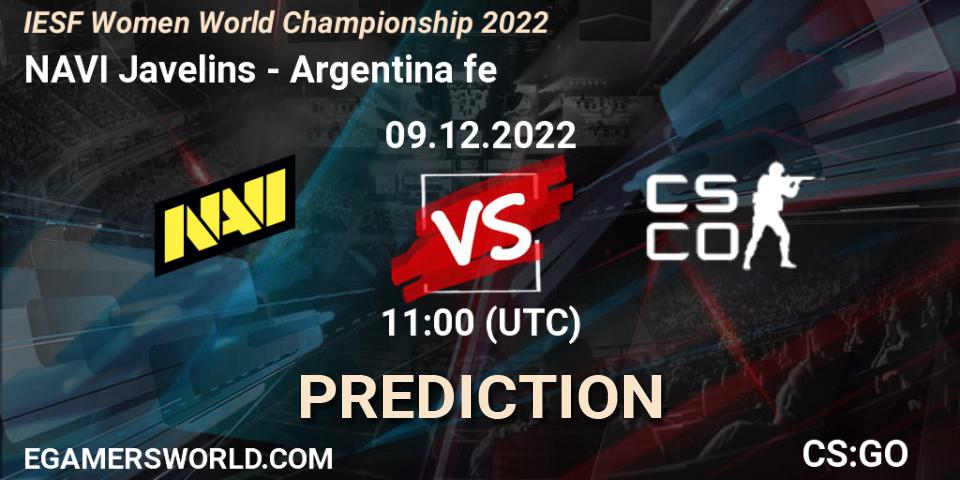 Pronóstico NAVI Javelins - Argentina fe. 09.12.22, CS2 (CS:GO), IESF Female World Esports Championship 2022