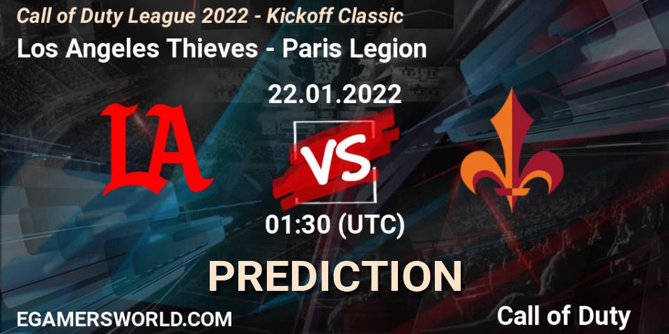 Pronóstico Los Angeles Thieves - Paris Legion. 22.01.22, Call of Duty, Call of Duty League 2022 - Kickoff Classic