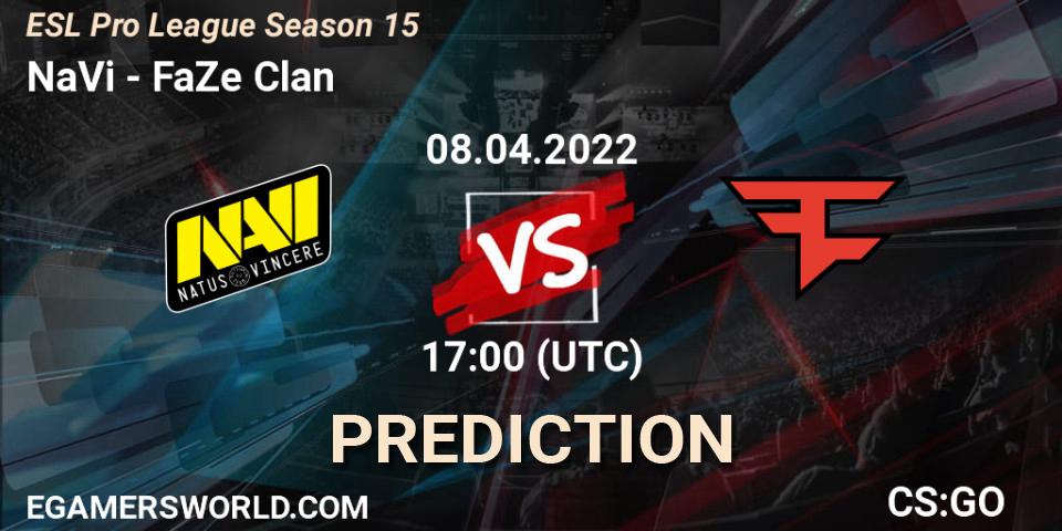 Pronóstico NaVi - FaZe Clan. 08.04.2022 at 17:30, Counter-Strike (CS2), ESL Pro League Season 15