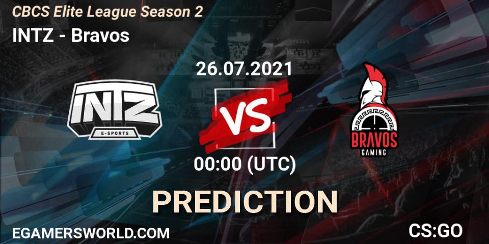 Pronóstico INTZ - Bravos. 26.07.2021 at 01:10, Counter-Strike (CS2), CBCS Elite League Season 2