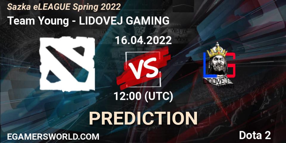 Pronóstico Team Young - LIDOVEJ GAMING. 16.04.2022 at 12:00, Dota 2, Sazka eLEAGUE Spring 2022