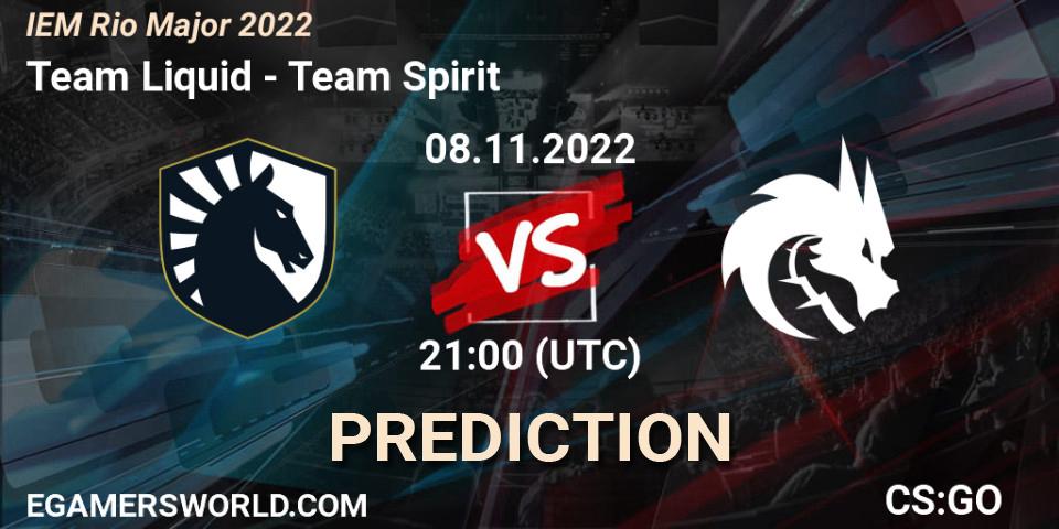 Pronóstico Team Liquid - Team Spirit. 08.11.2022 at 21:05, Counter-Strike (CS2), IEM Rio Major 2022