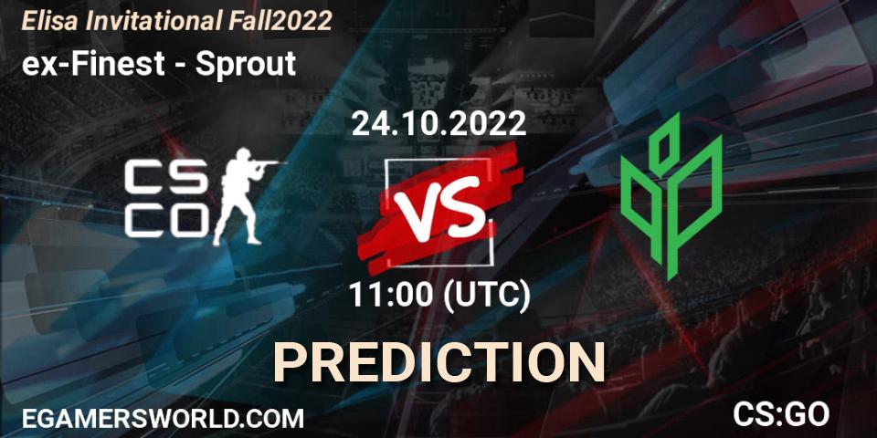 Pronóstico ex-Finest - Sprout. 24.10.2022 at 11:00, Counter-Strike (CS2), Elisa Invitational Fall 2022