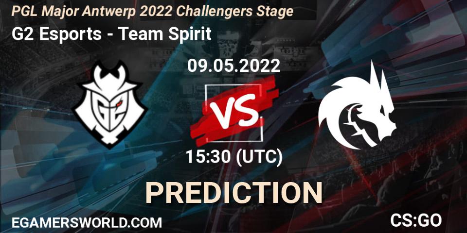 Pronóstico G2 Esports - Team Spirit. 09.05.2022 at 15:30, Counter-Strike (CS2), PGL Major Antwerp 2022 Challengers Stage