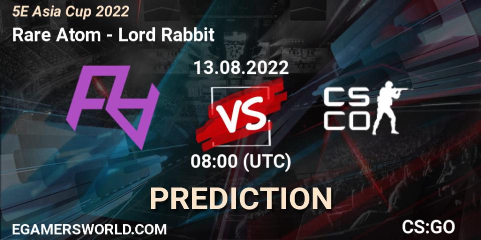 Pronóstico Rare Atom - Lord Rabbit. 13.08.2022 at 08:00, Counter-Strike (CS2), 5E Asia Cup 2022
