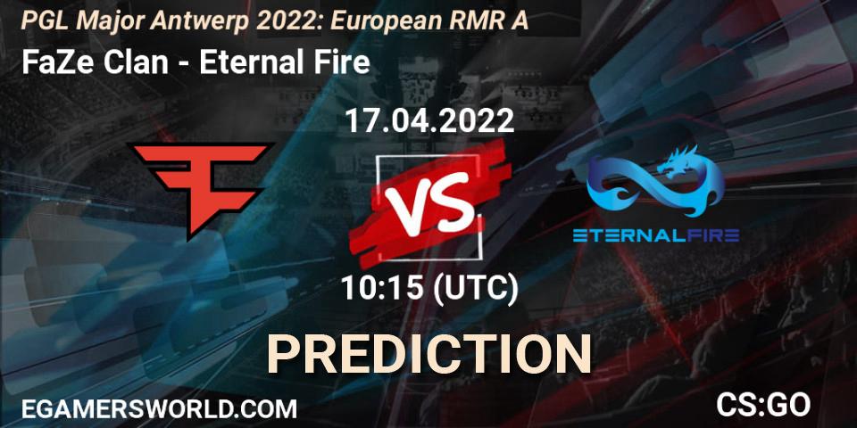 Pronóstico FaZe Clan - Eternal Fire. 17.04.2022 at 10:15, Counter-Strike (CS2), PGL Major Antwerp 2022: European RMR A