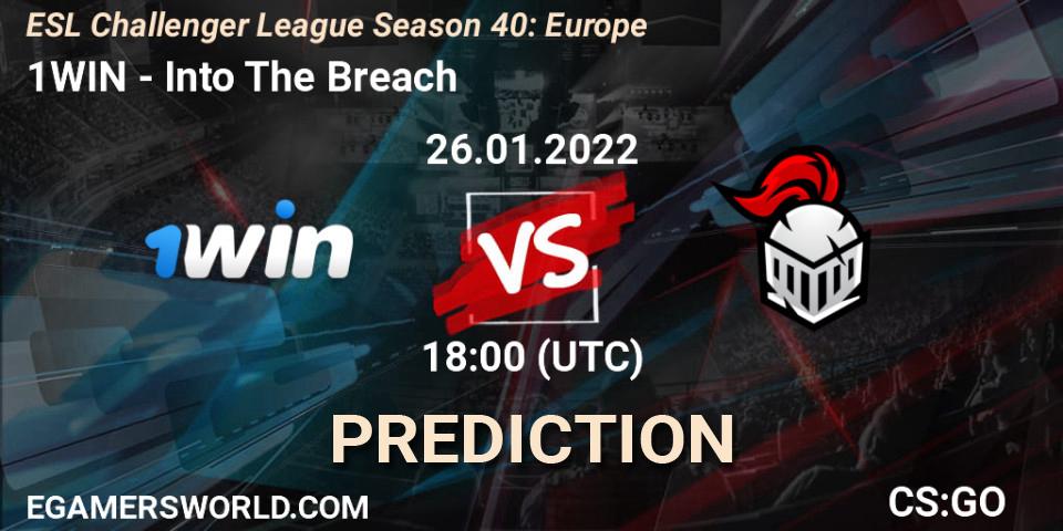 Pronóstico 1WIN - Into The Breach. 26.01.2022 at 18:00, Counter-Strike (CS2), ESL Challenger League Season 40: Europe
