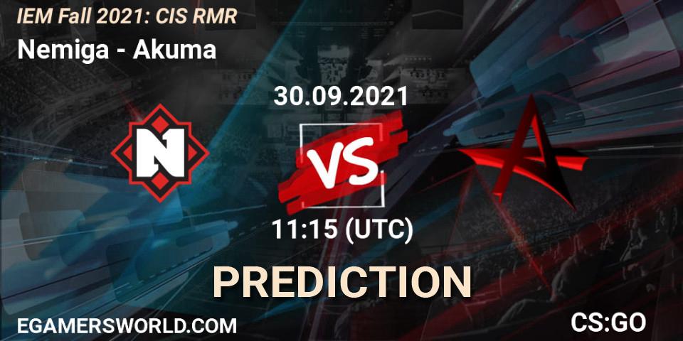 Pronóstico Nemiga - Akuma. 30.09.2021 at 11:20, Counter-Strike (CS2), IEM Fall 2021: CIS RMR