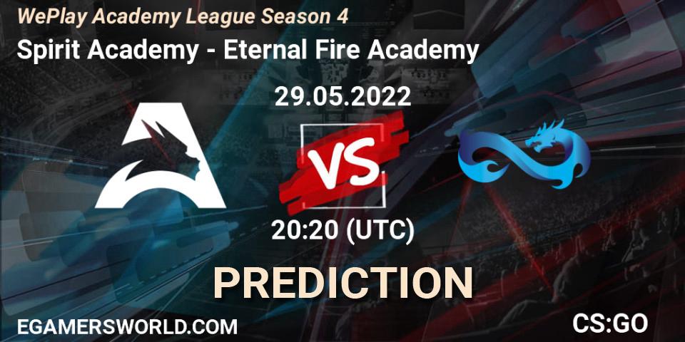 Pronóstico Spirit Academy - Eternal Fire Academy. 29.05.22, CS2 (CS:GO), WePlay Academy League Season 4