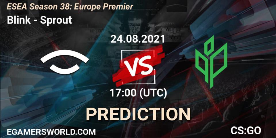 Pronóstico Blink - Sprout. 24.08.2021 at 17:00, Counter-Strike (CS2), ESEA Season 38: Europe Premier