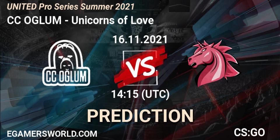 Pronóstico CC OGLUM - Unicorns of Love. 16.11.21, CS2 (CS:GO), UNITED Pro Series Summer 2021