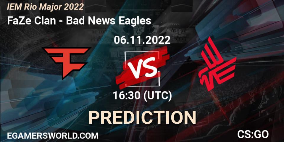 Pronóstico FaZe Clan - Bad News Eagles. 06.11.2022 at 17:00, Counter-Strike (CS2), IEM Rio Major 2022