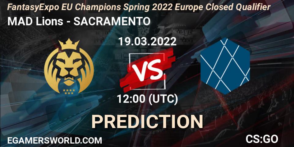 Pronóstico MAD Lions - SACRAMENTO. 19.03.2022 at 12:30, Counter-Strike (CS2), FantasyExpo EU Champions Spring 2022 Europe Closed Qualifier