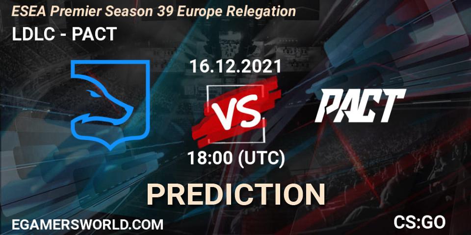 Pronóstico LDLC - PACT. 16.12.2021 at 15:15, Counter-Strike (CS2), ESEA Premier Season 39 Europe Relegation