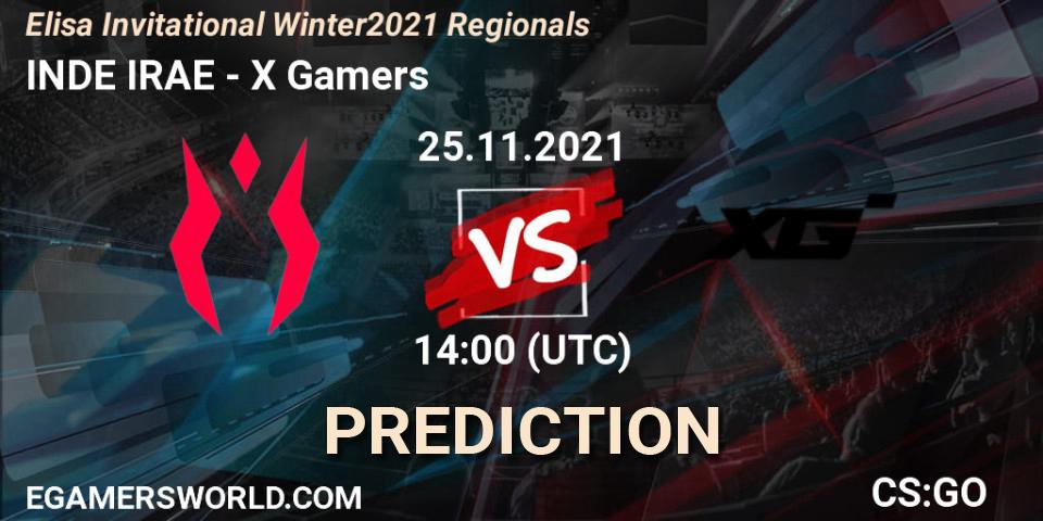 Pronóstico INDE IRAE - X Gamers. 25.11.2021 at 14:00, Counter-Strike (CS2), Elisa Invitational Winter 2021 Regionals